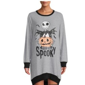 💐Disney's Nightmare Before Christmas Graphic Sleepshirt Sz XL Grey